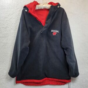 Vintage 90s Y2k Starter Wisconsin Badgers Reversible Anorak‎ Jacket Mens Medium